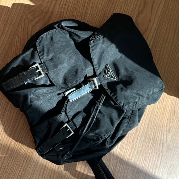 AUTHENTIC Prada Medium Saffiano-Trimmed Vela Backpack 🖤 - Picture 15 of 15
